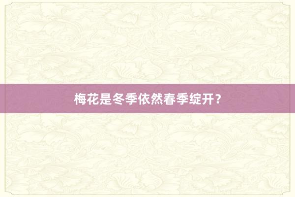 梅花是冬季依然春季绽开？